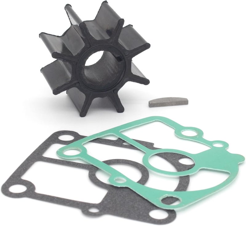 QUICKMARINER QuickMarine 8M0135803 Water Pump Impeller Service Kit for Mercury Marine & Tohatsu Nissan 9.9 15 18 20 HP Outboard Motor Replacement 47-803748 334-65021-0 Sierra 18-8921 with Gasket and Key - Image 1